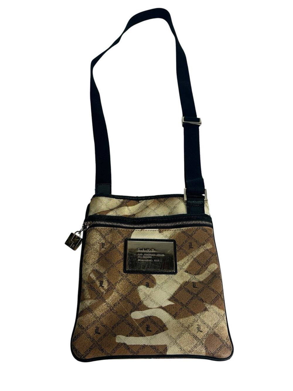 L.A.M.B. Gwen Stefani Y2K Vintage Percy Lamb Stencil Leather Crossbody Bag